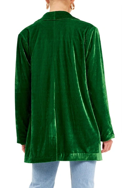 Endless Rose Velvet Blazer In Light Green