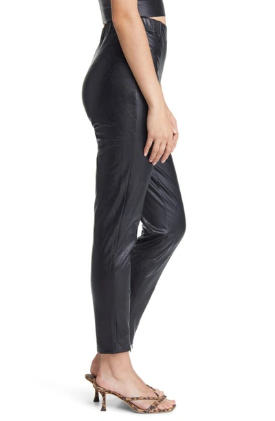 Shop Lulus Way Too Cool High Waist Zip Hem Faux Leather Pants In Black