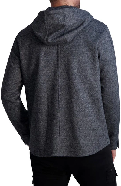 Shop Karl Lagerfeld Hooded Button-up Shirt In Grey