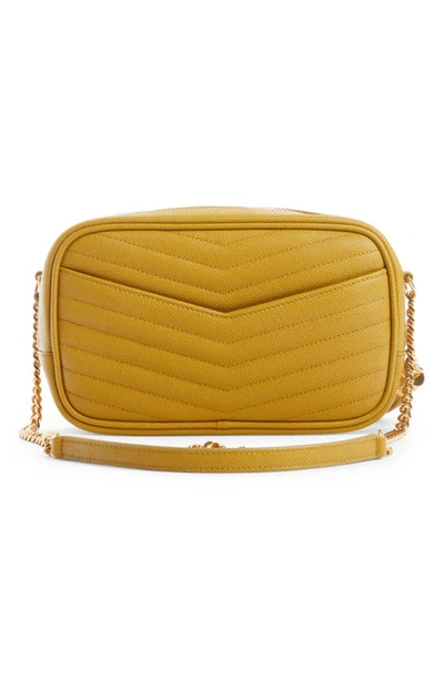 Shop Saint Laurent Mini Lou Quilted Leather Camera Bag In Chartreuse