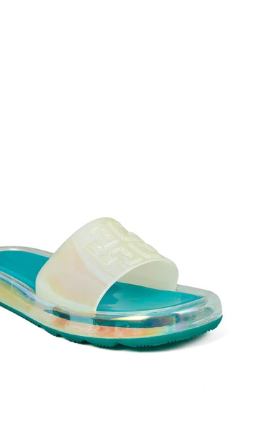 Shop Tory Burch Bubble Jelly Slide Sandal In Iridescent / Tuscan Sea