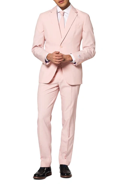 Shop Opposuits Blush Solid Two-piece Suit With Tie In Pink