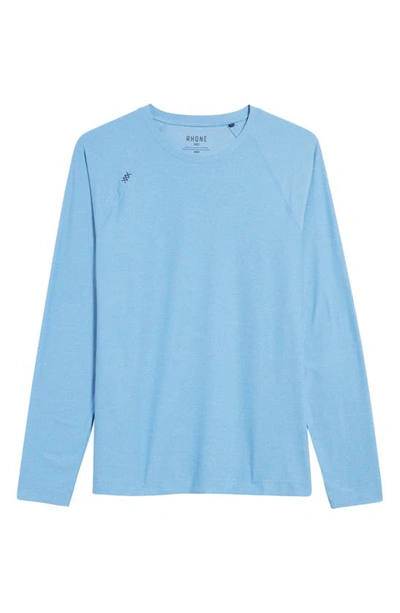 Rhone Crew Neck Long Sleeve T-shirt In Ice Blue Heather