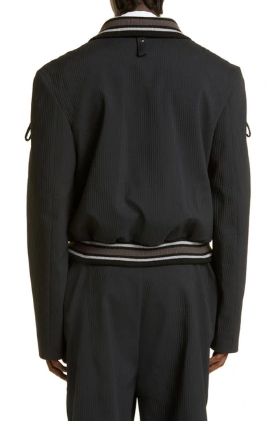 Kiko Kostadinov Ribbed-detail Cropped Blazer In Black | ModeSens