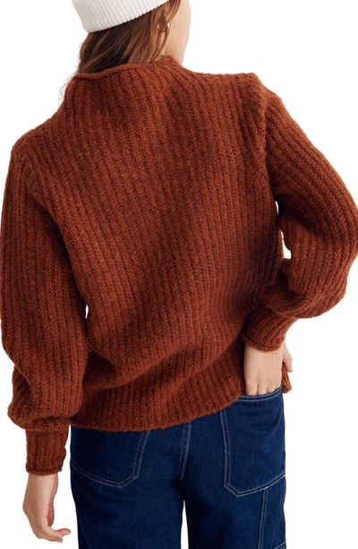 Shop Madewell Loretto Funnel Neck Sweater In Heather Cinnabar