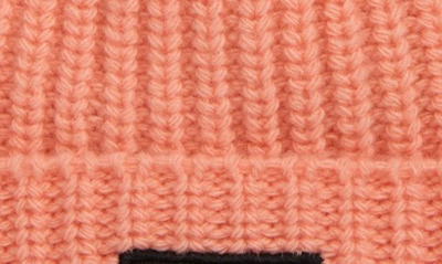 Shop Stone Island Logo Patch Knit Beanie In Peach
