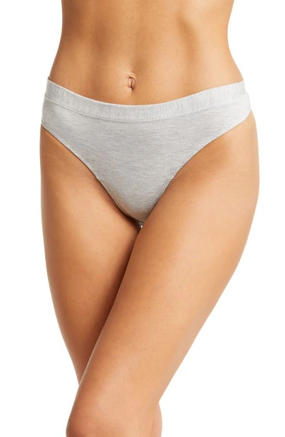 Shop Meundies Feelfree Thong In Heather Grey