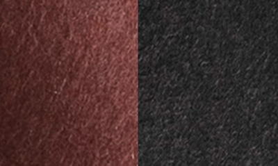 Shop Sofia Cashmere Leather Trim Reversible Cashmere Cape In Bordeaux Charcoal