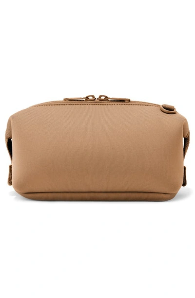 Dagne Dover Small Hunter Water Resistant Toiletry Bag In Camel