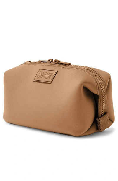 Dagne Dover Small Hunter Water Resistant Toiletry Bag In Camel