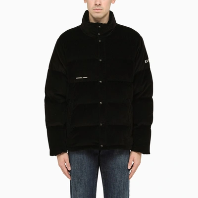 Shop Moncler Genius Donnie Black Velvet Down Jacket