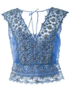 Alberta Ferretti Beaded Lace Top