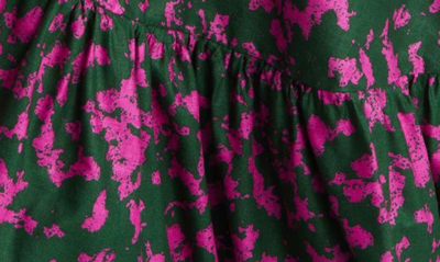 Shop Sika Beeko One-shoulder Cotton Maxi Dress In Purple/ Green