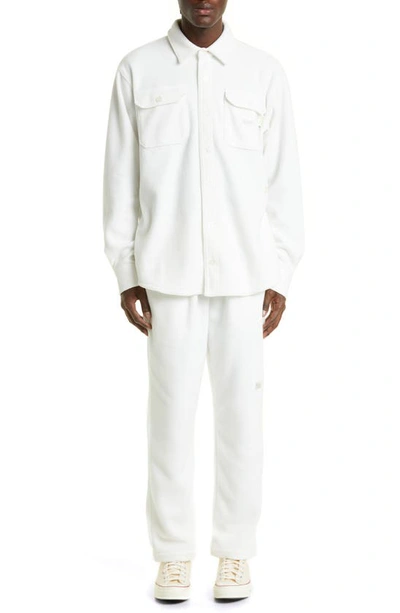 Shop Advisory Board Crystals Polar Fleece Sweatpants In Selenite White