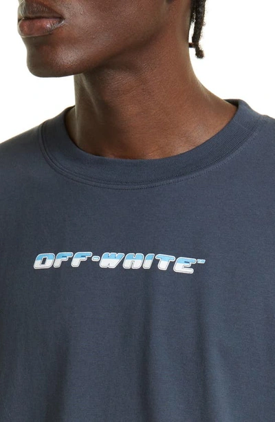 Shop Off-white Between Arrow Oversized Cotton Graphic Tee In Outerspace