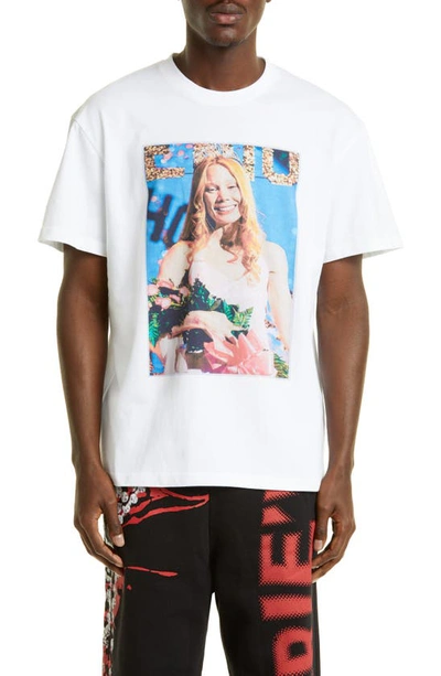 Shop Jw Anderson X 'carrie' Cotton Graphic Tee In White 001