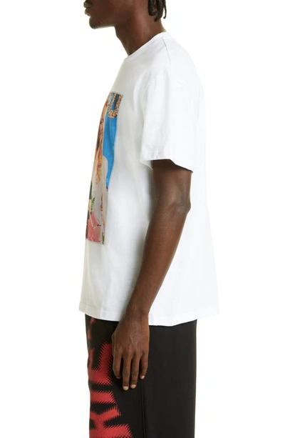 Shop Jw Anderson X 'carrie' Cotton Graphic Tee In White 001