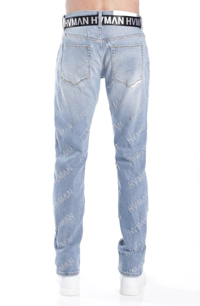 Hvman Strat Belted Super Skinny Jeans In Acid Repeat