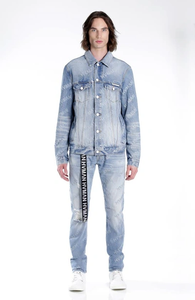 Shop Hvman Strat Belted Super Skinny Jeans In Acid Repeat