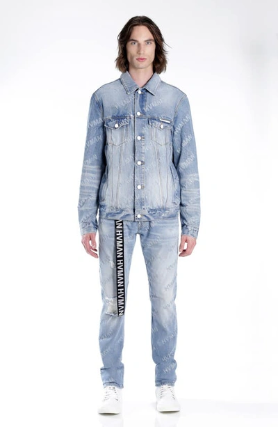 Hvman Strat Belted Super Skinny Jeans In Acid Repeat