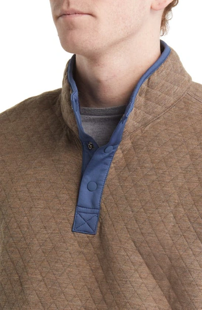 Shop Marine Layer Corbet Reversible Quilted Pullover In Taupe/ Navy