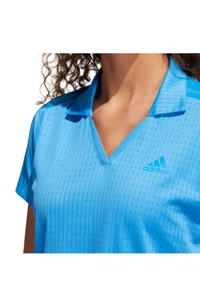 Shop Adidas Golf Icon Recycled Polyester Golf Polo In Pulse Blue