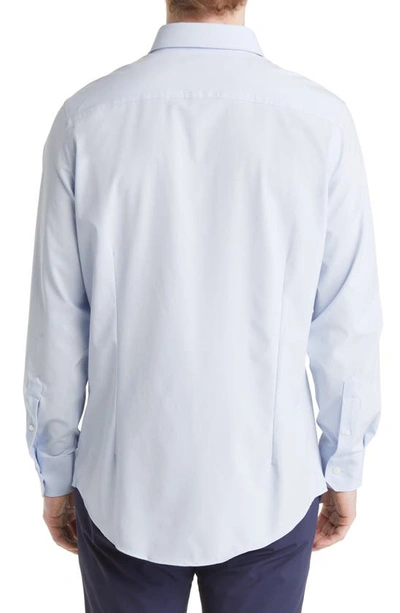 Shop Mizzen + Main Leeward Trim Fit Solid Performance Button-up Shirt In Light Blue Solid