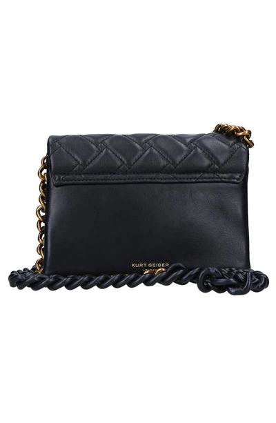 Shop Kurt Geiger Mini Kensington Quilted Leather Crossbody Bag In Charcoal
