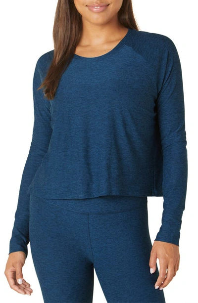 Shop Beyond Yoga Featherweight Long Sleeve T-shirt In Celestial Blue Heath