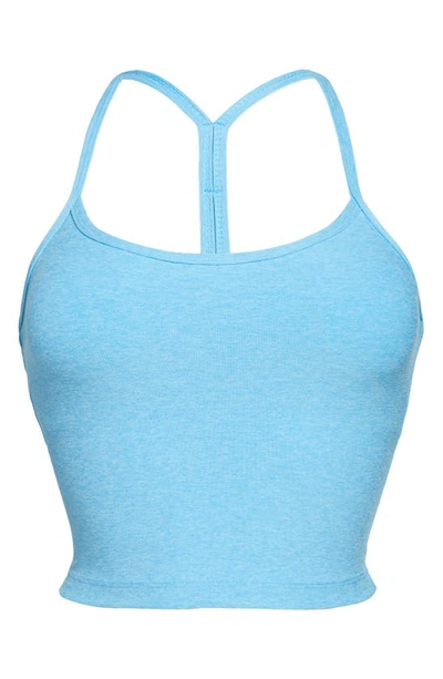 Shop Beyond Yoga Space Dye Crop Tank In Waterfall Blue Heath