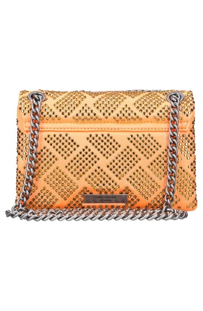 Shop Kurt Geiger Mini Kensington Embellished Fabric Convertible Crossbody Bag In Orange