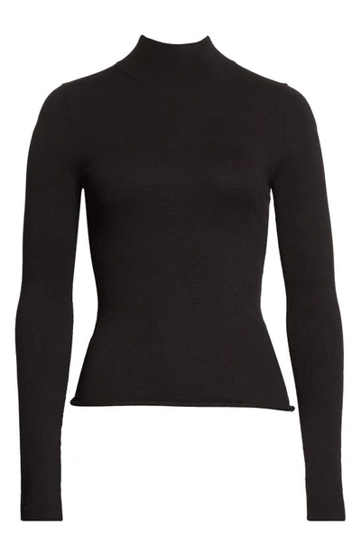 Shop St John Rib Turtleneck Sweater In Black