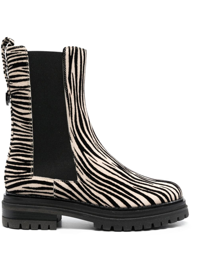 Shop Sergio Rossi Joan Zebra-print Ankle Boots In Schwarz