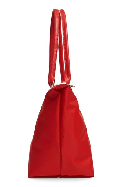 Longchamp Le Pliage Club Small Shoulder Tote In Vermillion