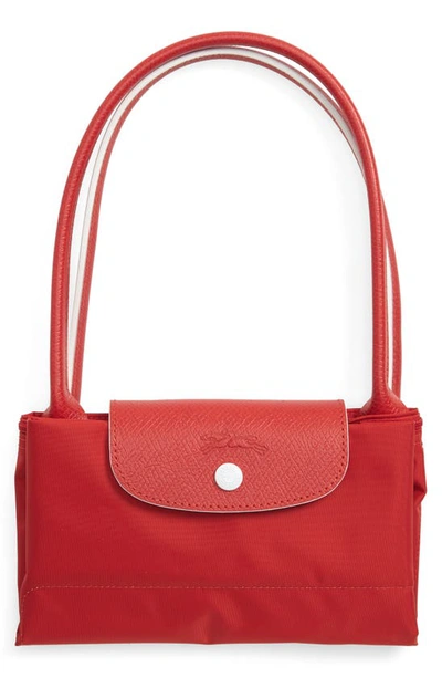 Longchamp Le Pliage Club Small Shoulder Tote In Vermillion