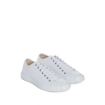 Shop Acne Studios Ballow Cotton Canvas Sneakers In White