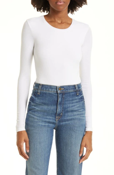 Shop Atm Anthony Thomas Melillo Long Sleeve Bodysuit In White