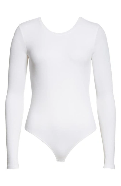 Shop Atm Anthony Thomas Melillo Long Sleeve Bodysuit In White