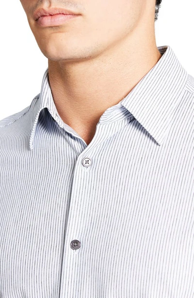 Shop Theory Sylvain Stripe Knit Button-up Shirt In Eclipse/ Olympic - 0x7