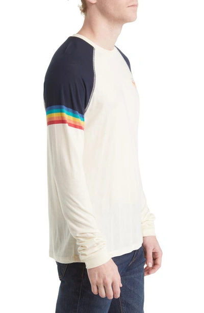 Shop Marine Layer Colorblock Cotton & Modal Long Sleeve T-shirt In White