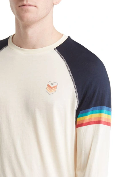 Shop Marine Layer Colorblock Cotton & Modal Long Sleeve T-shirt In White