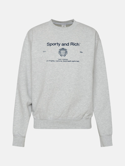 Shop Sporty And Rich Cotton Sweatshirt In Grey