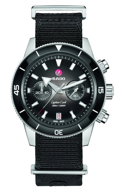 Shop Rado Capitan Cook Automatic Chronograph Bracelet Watch, 43mm In Black