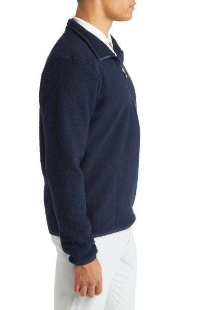 Cutter & Buck Eco Sherpa Mens Fleece Jacket In Navy Blue