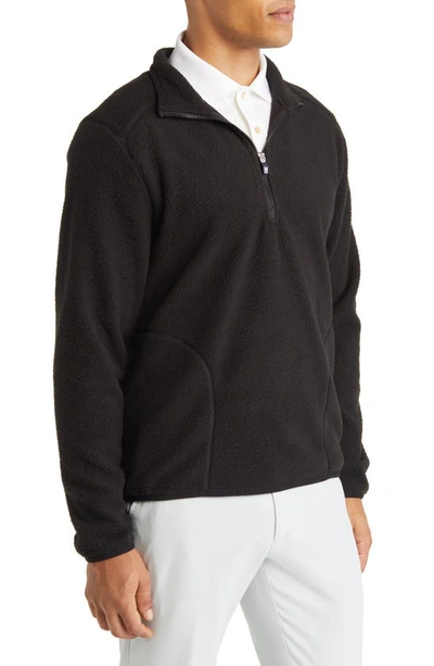 Cutter & Buck Cascade Eco Fleece Mens Quarter Zip Jacket In Black