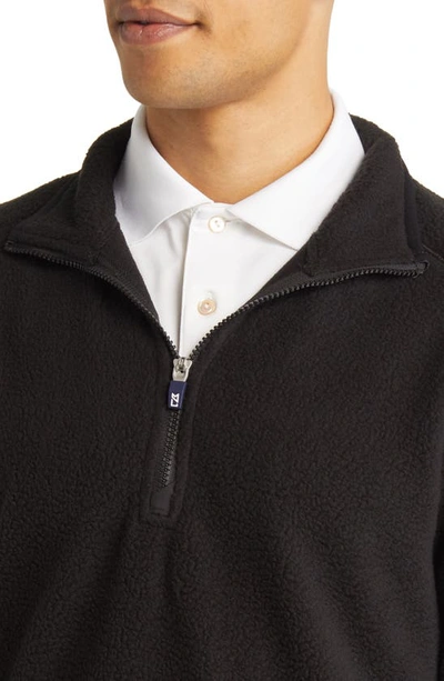 Cutter & Buck Cascade Eco Fleece Mens Quarter Zip Jacket In Black