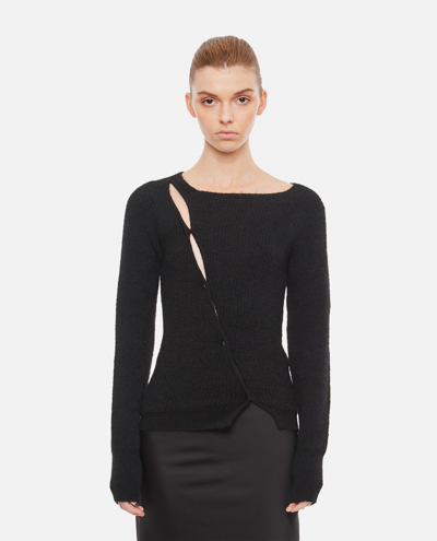Shop Jacquemus La Maille Pau Cutouts Sweater In Black