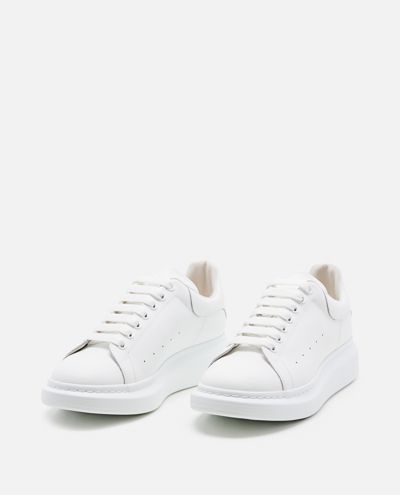 Alexander Mcqueen Men White Sneakers With Logo Lettering On The Rear And Oversize Rubber Sole In Lea In White