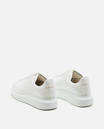 Alexander Mcqueen Men White Sneakers With Logo Lettering On The Rear And Oversize Rubber Sole In Lea In White