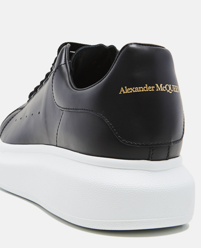 Shop Alexander Mcqueen Oversized Leather Sneakers In Black